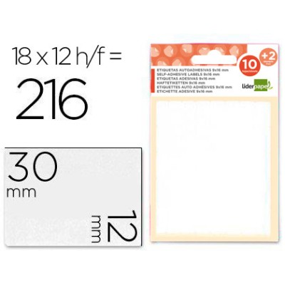 ETIQUETAS LP 12x30mm FOLHA...