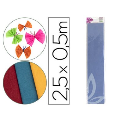 PAPEL CREPE 0,50x2,5MT AZUL...