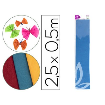 PAPEL CREPE 0,50x2,5MT AZUL...