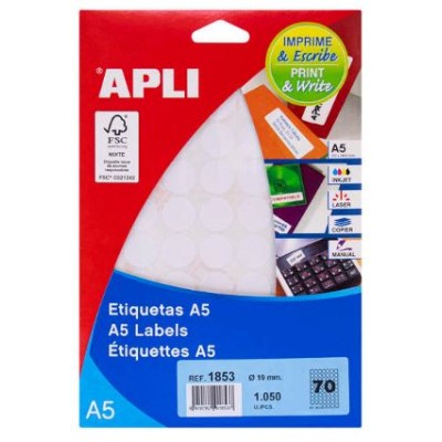 ETIQUETAS APLI REDONDAS...