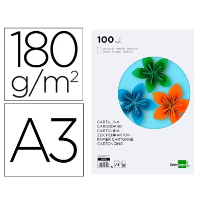 CARTOLINA A3 180/185GRS BRANCA