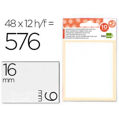 ETIQUETAS LP 9x16mm FOLHA...